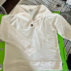 LOFT cream sweater with collar